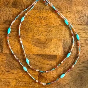 Double strand turquoise necklace